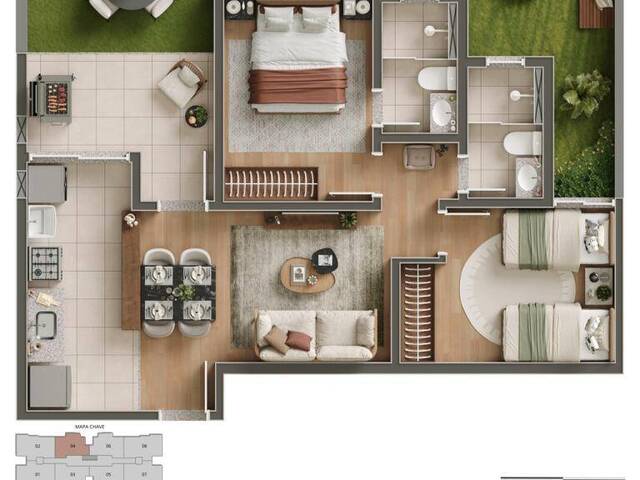 Apartamentos com 2 dormitório à venda no Condomínio PORTAL G